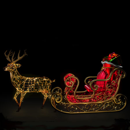 Santa Sleigh Light Displays