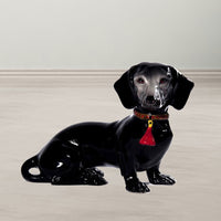 Ceramic Dachshund by Bravo Italy black 14in L