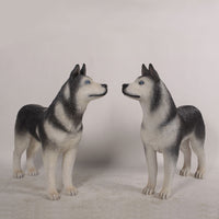 Husky Dog Statues Pair 37in H