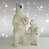 Life Size Polar Bear 58"H and Cub 39in.