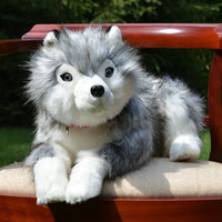 Plush Husky Lap Dog hugs by Ditz Designs 26in L