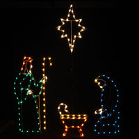 Nativity C7 LED Light Display - 6 ft Holy Family and Star