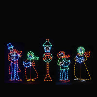 Victorian Caroling Family C7 LED Light Display 16 ft W