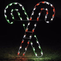 Crossed Candy Canes Red/White/Green C7 LED LD 5 ft. H