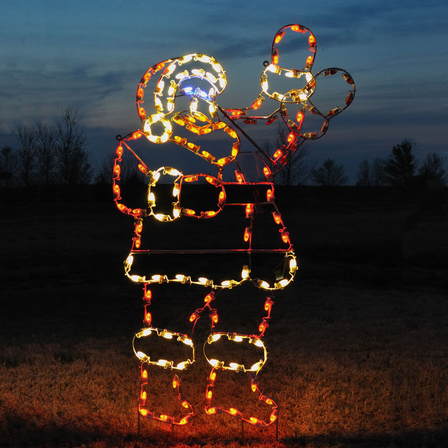 Animated 7.5-ft. Outdoor Waving Santa Light Display – Christmas