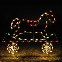 Flat Car with Rocking Horse C7 LED Light Display 5.1 ft. W