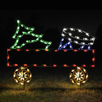 Gondola Car with Christmas Tree C7 LED Light Display 5 ft. W