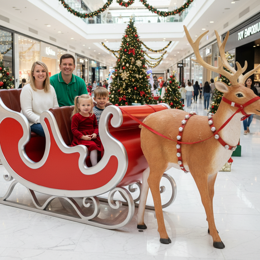 Santa sleigh with reindeer