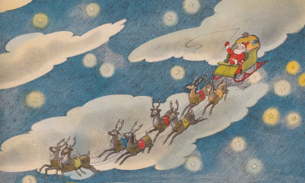 Illustration of Santa's sleigh from The Night Before Christmas