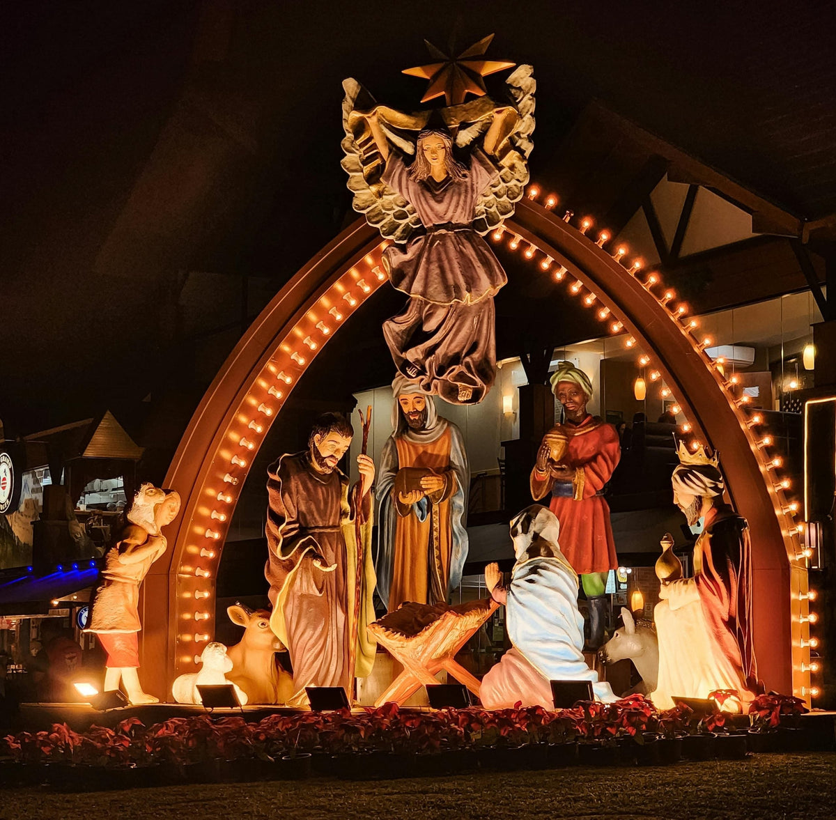 Life-size outdoor nativity set