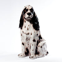 Black and White Cocker Spaniel by Ceramiche Boxer Italy 21in H