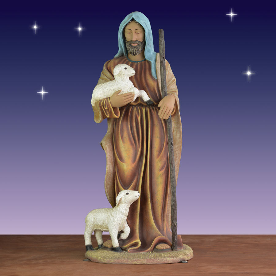 Shepherd with Lambs 61in. H  - 6 ft scale Nativity