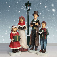 Life Size Caroler Set 4 piece 54 inches with 72 inch Lamp Post