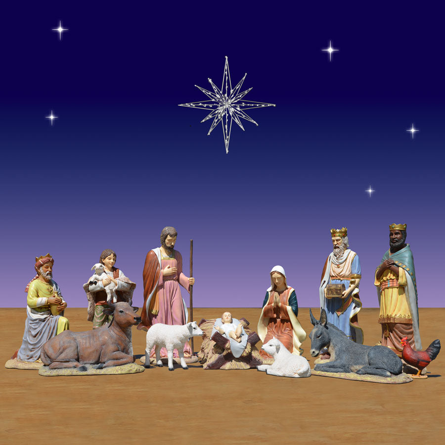 Life Size Nativity Set - 12 Pc - 54 in. scale Outdoor