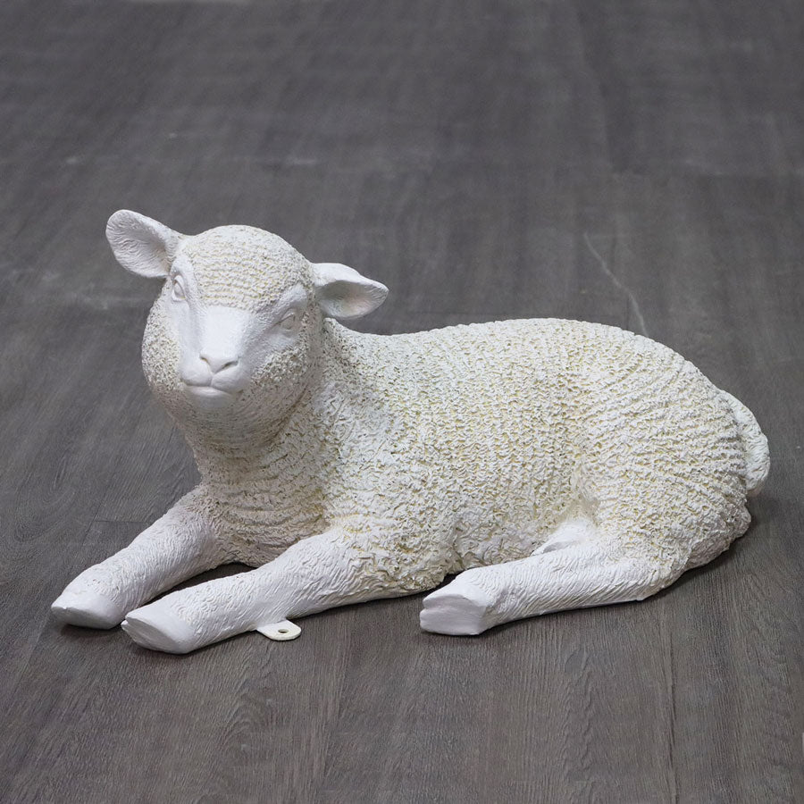Ivory Resting Lamb - Fiberglass (23in. wide) 54in. scale