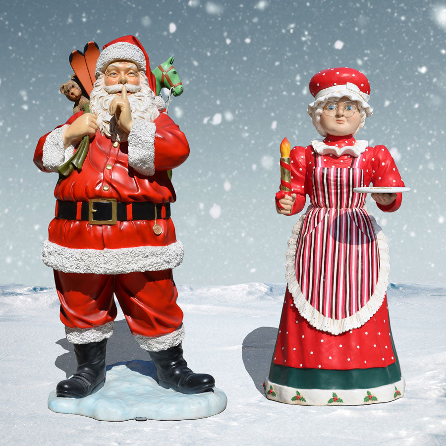 Life Size Mr. and Mrs. Claus - 6 ft.