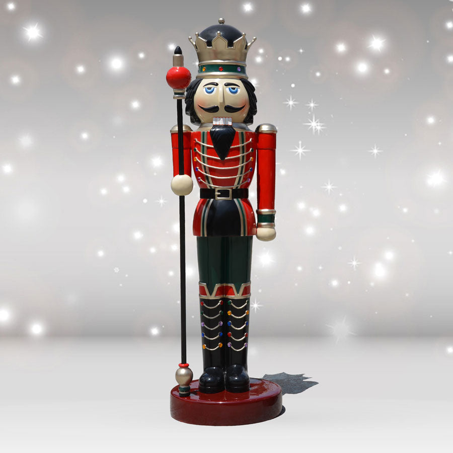 Life Size Nutcracker King Scepter in RH  6.5 ft H