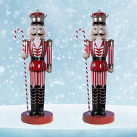 Nutcracker King with Candy Cane Pair 6.5 ft H
