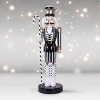 Nutcracker King Candy Cane in right hand  B/W  6.5 ft H