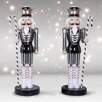 Nutcracker Kings with Candy Canes  B/W  6.5 ft H