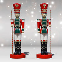 10-Foot Giant Commercial Toy Soldier Pair with Batons - Outdoor Christmas Decoration