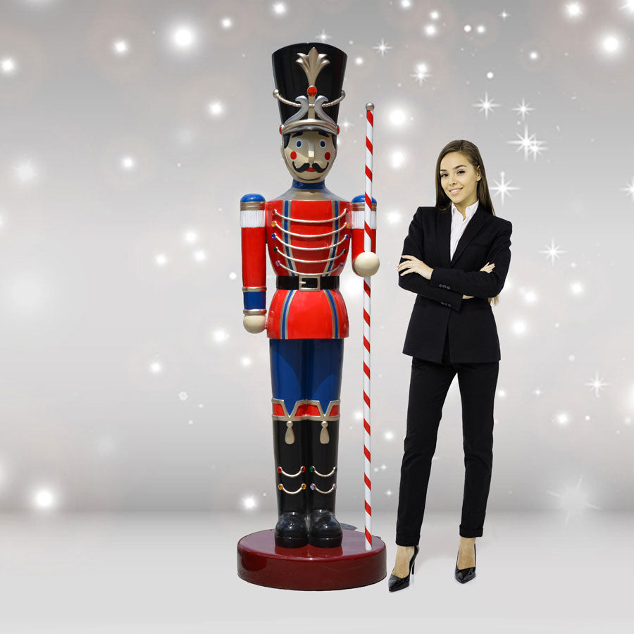 Life Size Toy Soldier with Baton in Left Hand  6.5 ft H