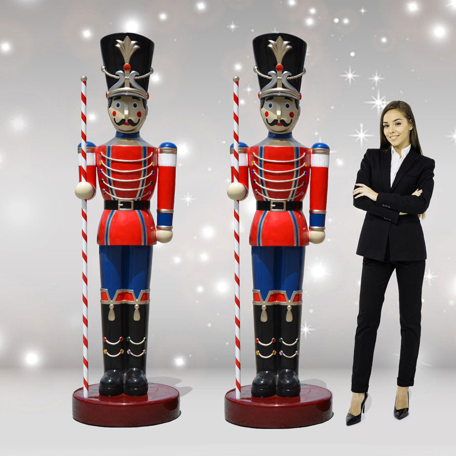 Life Size Toy Soldiers with Batons in Right Hand  6.5 ft H