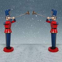 Life Size Toy Soldier with Trumpet Pair  6 ft H