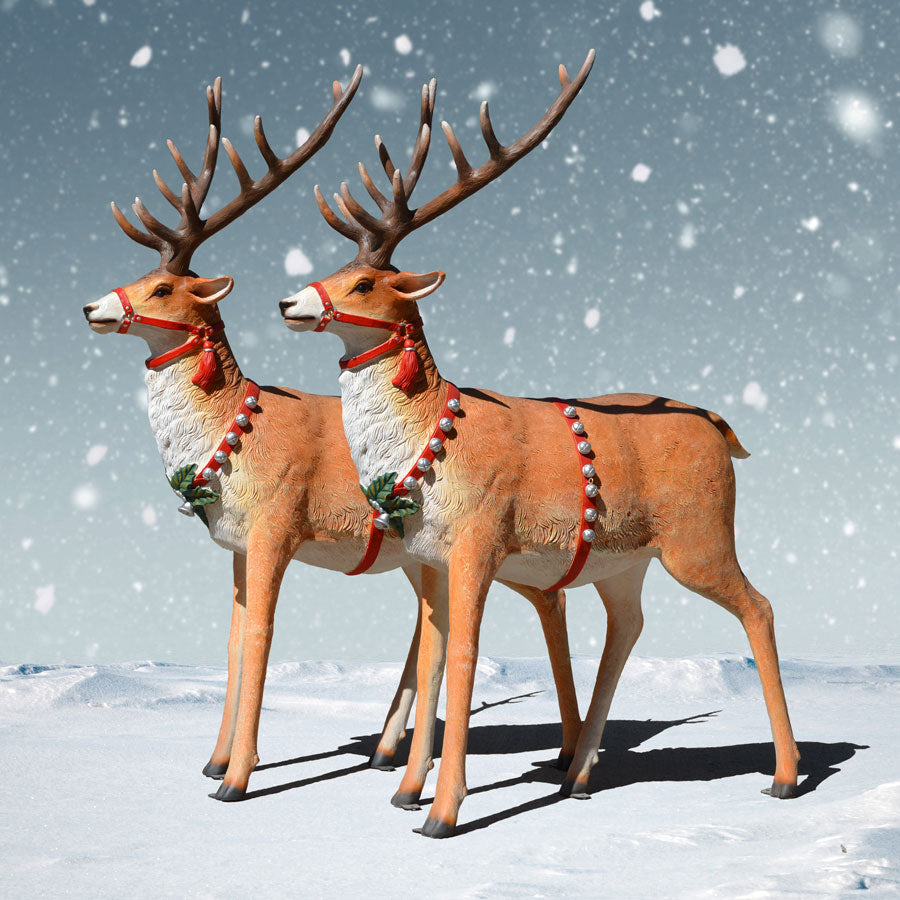 Deluxe Lifelike Outdoor Reindeer Pair - 64 inches high