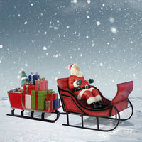 Santa, two-seater Sleigh and Sled with Gifts - 90 inches long