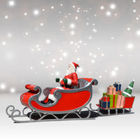 Santa, two-seater Sleigh and Sled with Gifts - 90 inches long