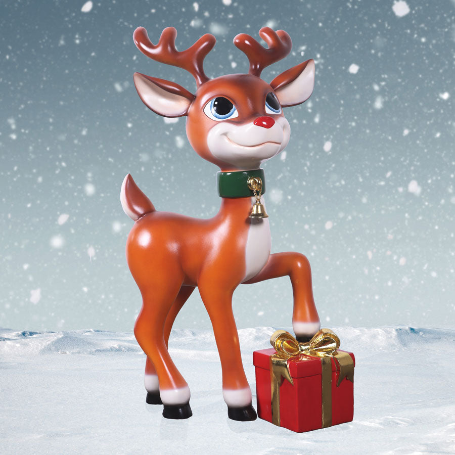 Christmas Reindeer with Gift 35 inches H