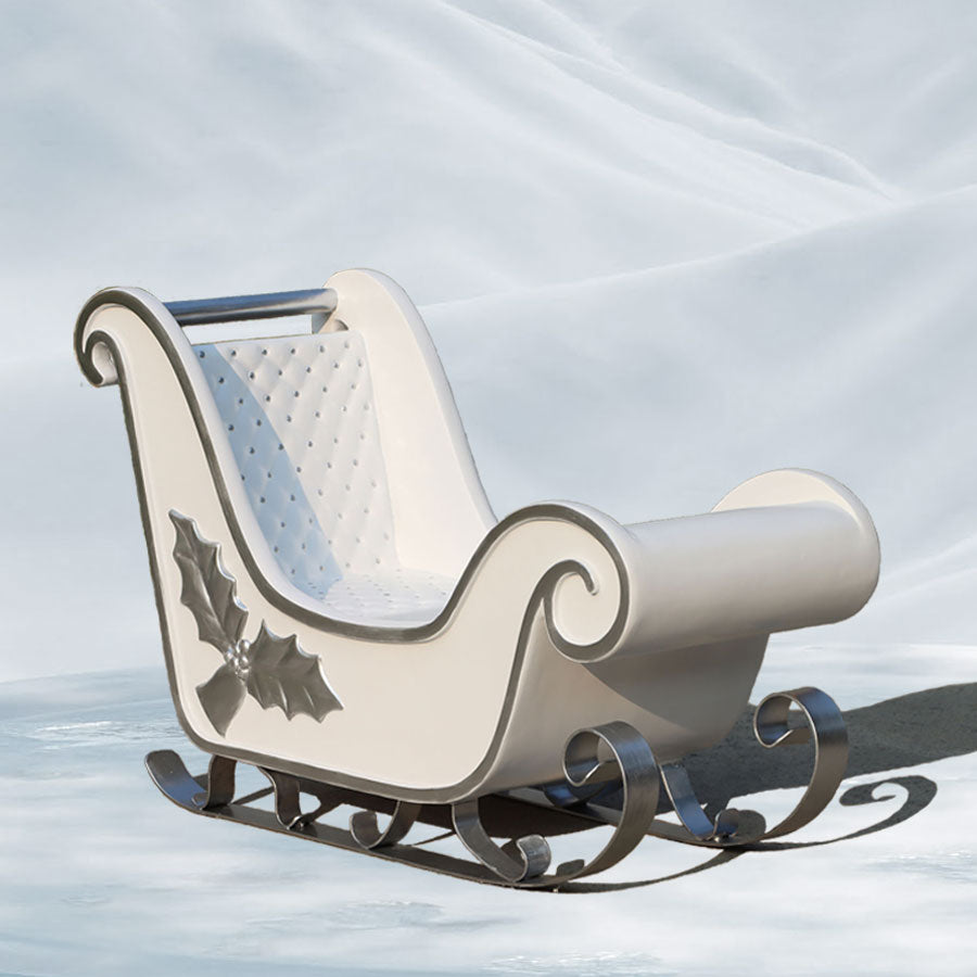 Christmas Sled White and Silver 36 ins long