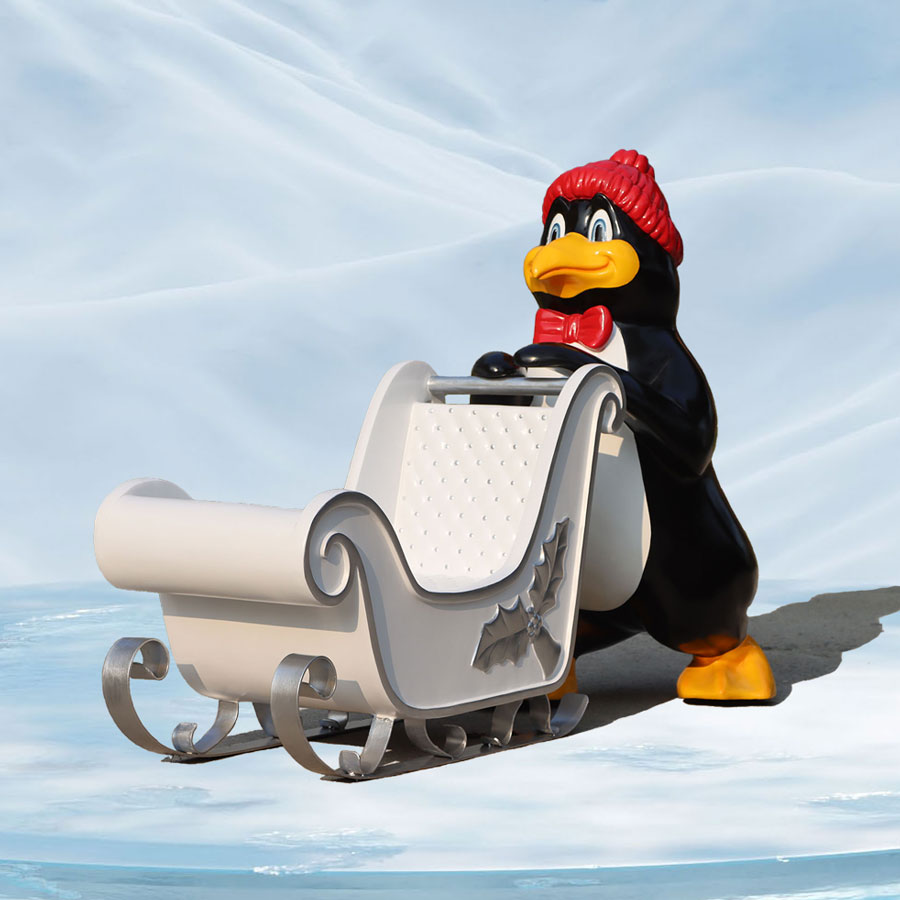 Penguin with Sled 39 ins high