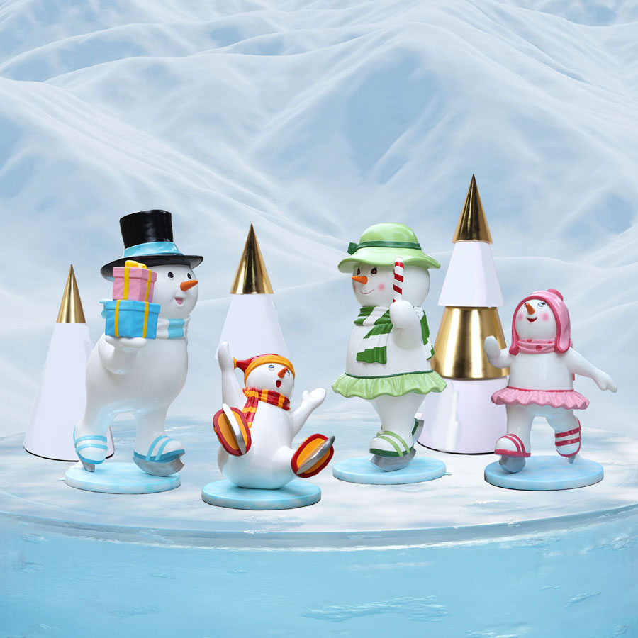 Skating Snowman Scene - 72 ins high