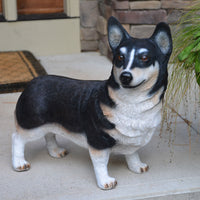 Tricolor Corgi dog Statue 20 in H