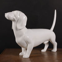 Dachshund Statue Gelcoat White 34in L