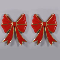 Pair of Giant Red Bows 44 ins high each