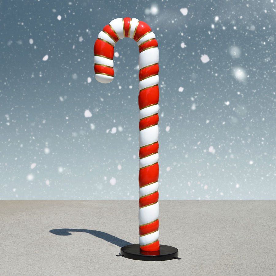 6 foot tall commercial fiberglass candy cane decoration