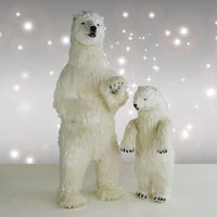 Life Size Polar Bear 58"H and Cub 39in.