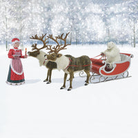 Nordic Reindeer Sleigh Polar Bear &amp; Mrs Santa  160 ins L