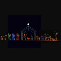 Holiday Nativity C7 LED Light Display 13 Pc 55 ft. wide
