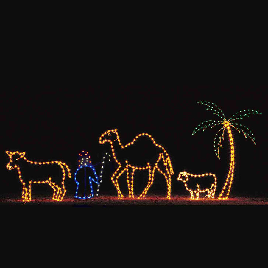 Holiday Shepherd &amp; Animal LED Light Display - 5 Piece