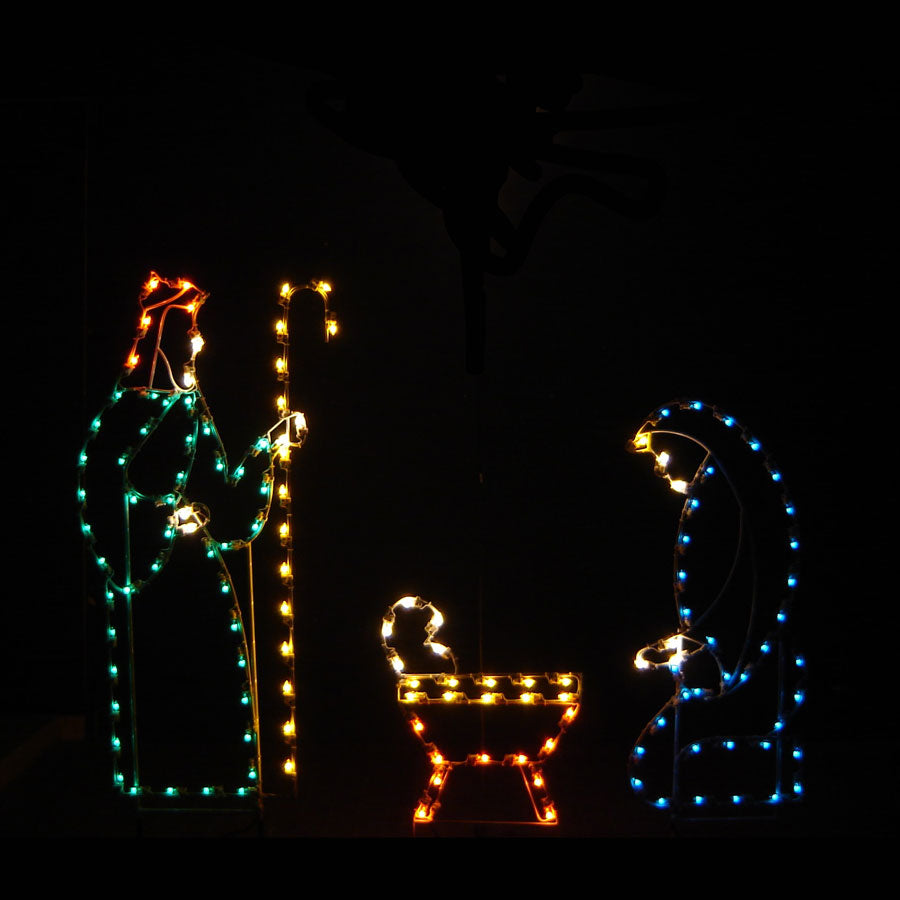 Nativity C7 LED Light Display - 6 ft Holy Family