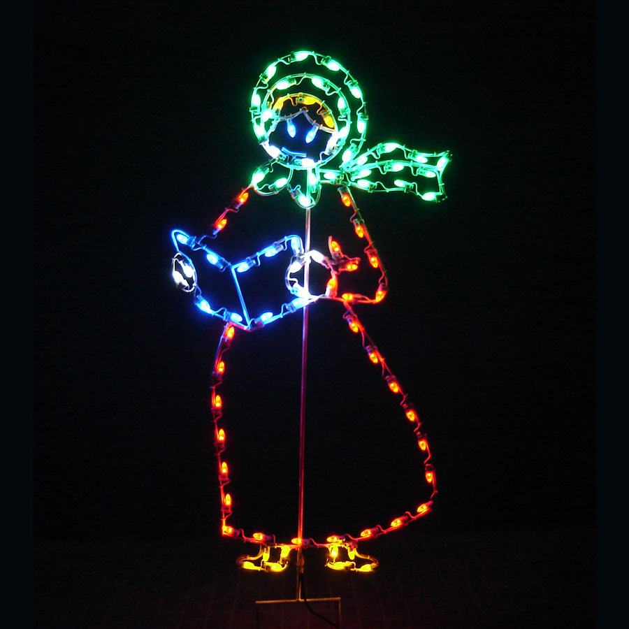 Victorian Caroling Daughter C7 LED Light Display 5 ft H