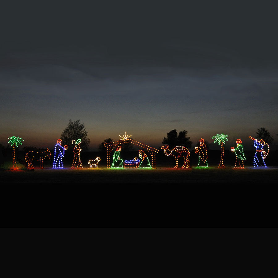 Nativity Light Display C7 LED 14 Pc 85 ft. wide