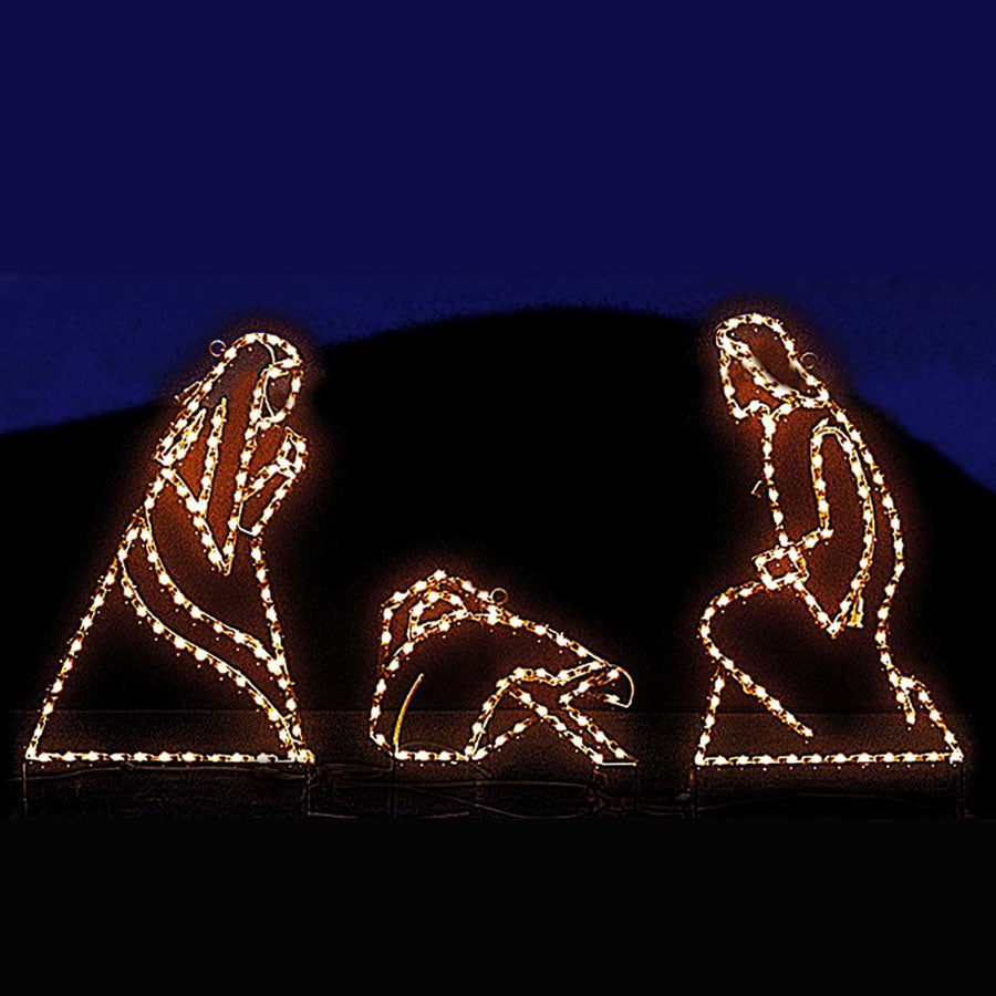 Small Holy Family Mini Light Display  8 ft. wide