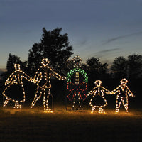 Victorian Skaters with Lamppost C7 LED 5 Pc 15 ft. W