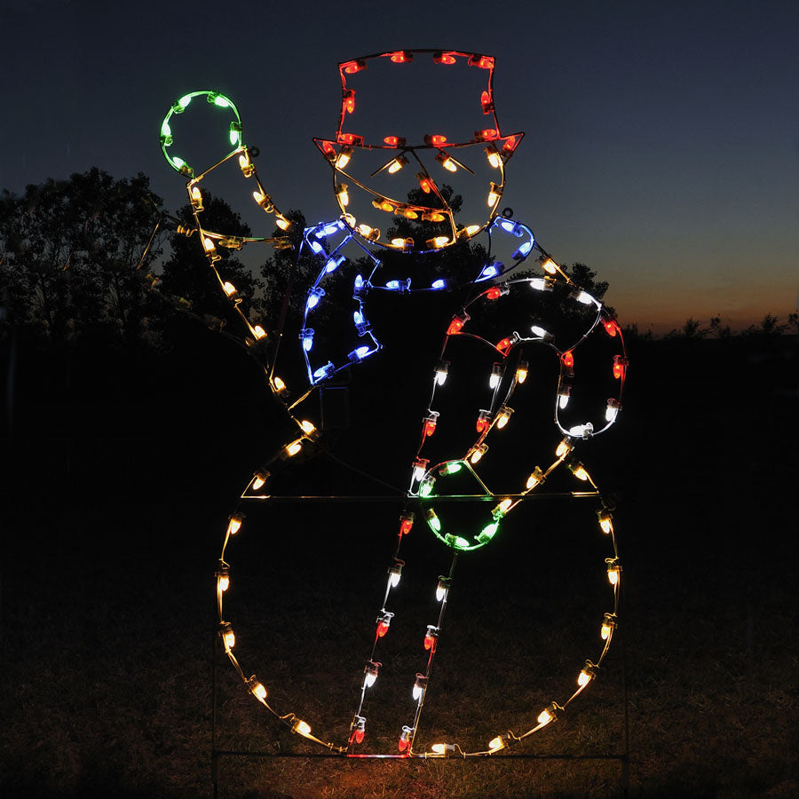 Animated Waving Snowman C7 LED LD 6.8 ft. H