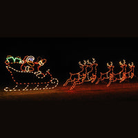 Animated Santa Sleigh and 5 Reindeer C7 LED NOT LIVE